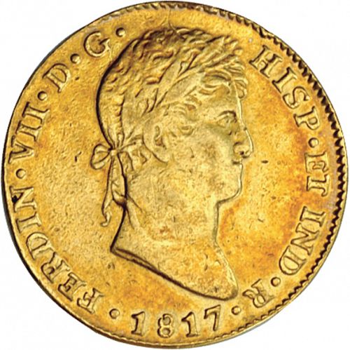 4 Escudos Obverse Image minted in SPAIN in 1817M (1808-33  -  FERNANDO VII)  - The Coin Database