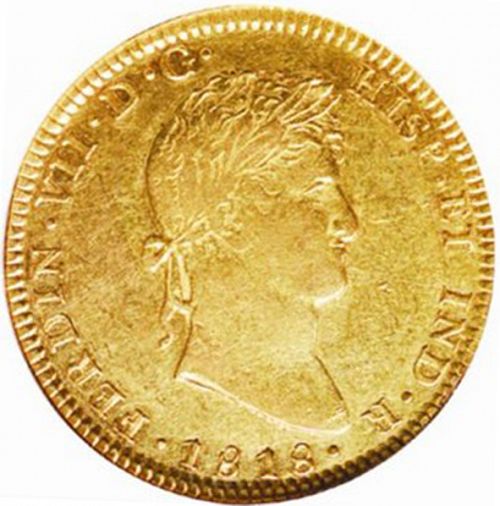 4 Escudos Obverse Image minted in SPAIN in 1818JJ (1808-33  -  FERNANDO VII)  - The Coin Database