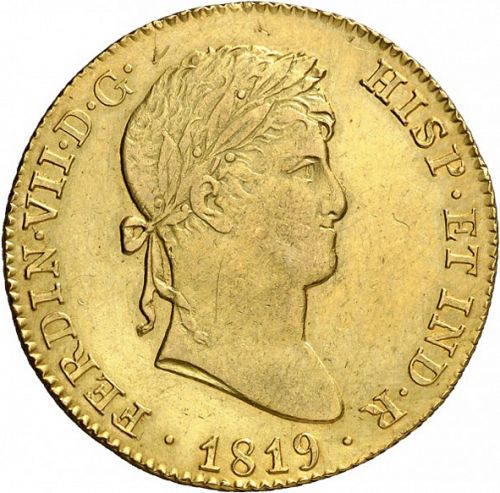 4 Escudos Obverse Image minted in SPAIN in 1819GJ (1808-33  -  FERNANDO VII)  - The Coin Database