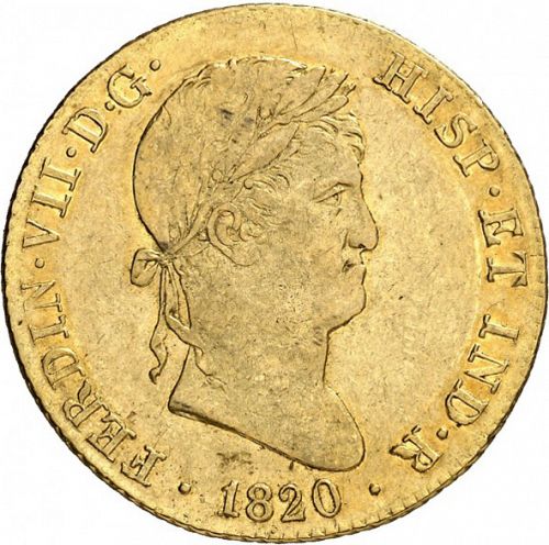 4 Escudos Obverse Image minted in SPAIN in 1820GJ (1808-33  -  FERNANDO VII)  - The Coin Database