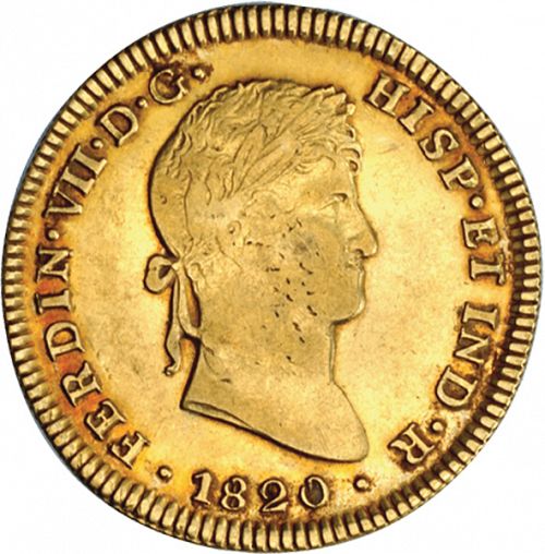 4 Escudos Obverse Image minted in SPAIN in 1820JJ (1808-33  -  FERNANDO VII)  - The Coin Database