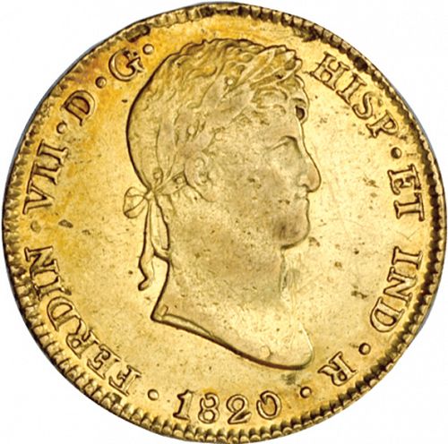 4 Escudos Obverse Image minted in SPAIN in 1820JP (1808-33  -  FERNANDO VII)  - The Coin Database