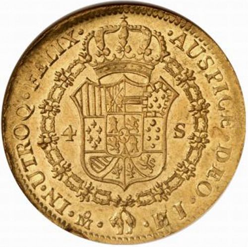 4 Escudos Reverse Image minted in SPAIN in 1810HJ (1808-33  -  FERNANDO VII)  - The Coin Database