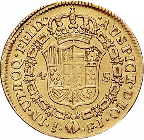 4 Escudos Reverse Image minted in SPAIN in 1811FJ (1808-33  -  FERNANDO VII)  - The Coin Database