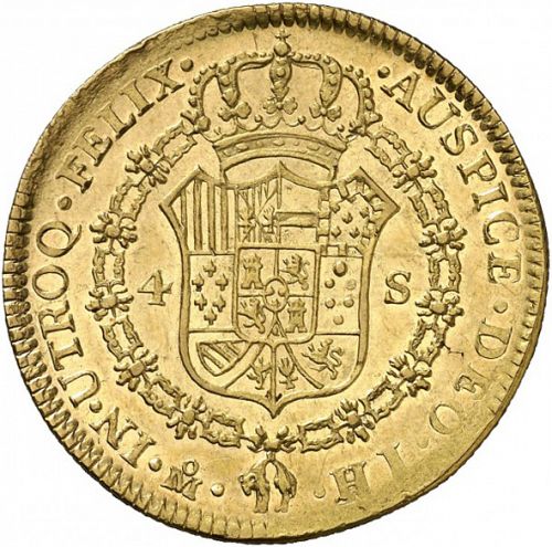 4 Escudos Reverse Image minted in SPAIN in 1814HJ (1808-33  -  FERNANDO VII)  - The Coin Database