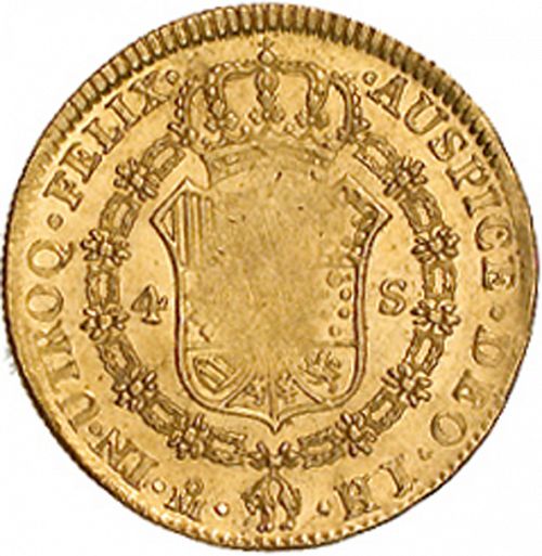4 Escudos Reverse Image minted in SPAIN in 1815HJ (1808-33  -  FERNANDO VII)  - The Coin Database