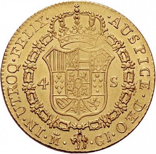4 Escudos Reverse Image minted in SPAIN in 1816GJ (1808-33  -  FERNANDO VII)  - The Coin Database