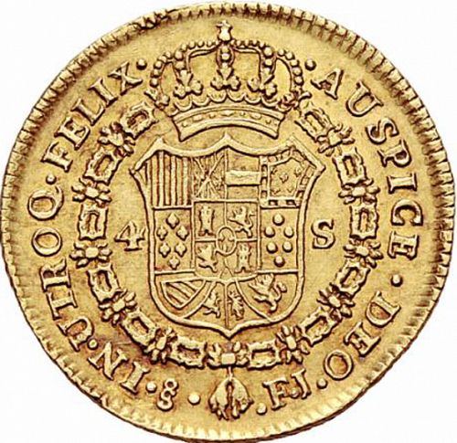 4 Escudos Reverse Image minted in SPAIN in 1817FJ (1808-33  -  FERNANDO VII)  - The Coin Database