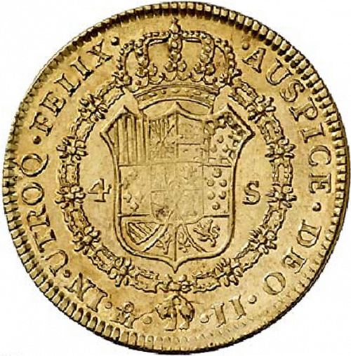 4 Escudos Reverse Image minted in SPAIN in 1819JJ (1808-33  -  FERNANDO VII)  - The Coin Database