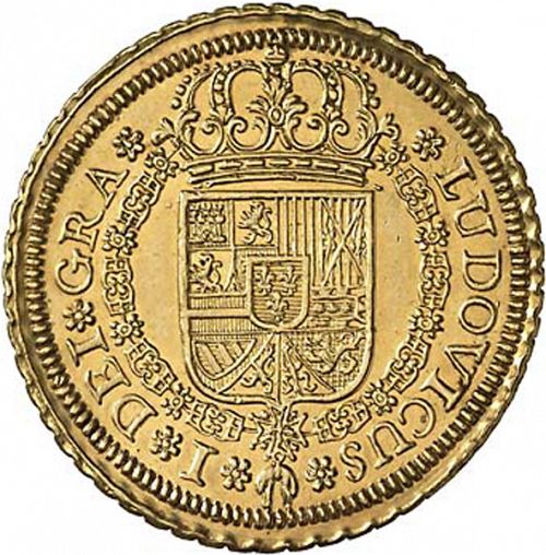 4 Escudos Obverse Image minted in SPAIN in 1724F (1724  -  LUIS I)  - The Coin Database