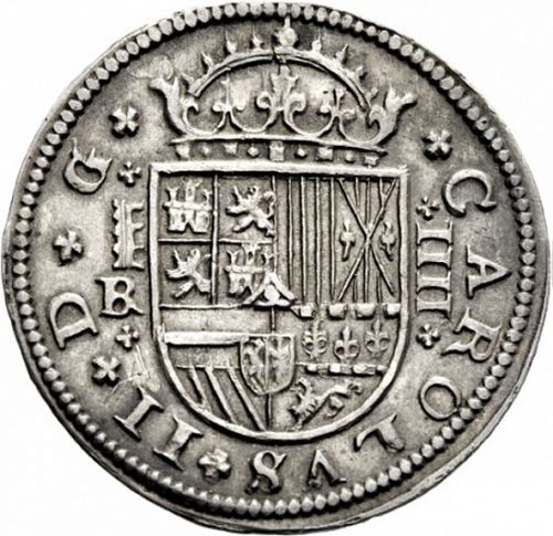 4 Reales Obverse Image minted in SPAIN in 1685BR (1665-00  -  CARLOS II)  - The Coin Database