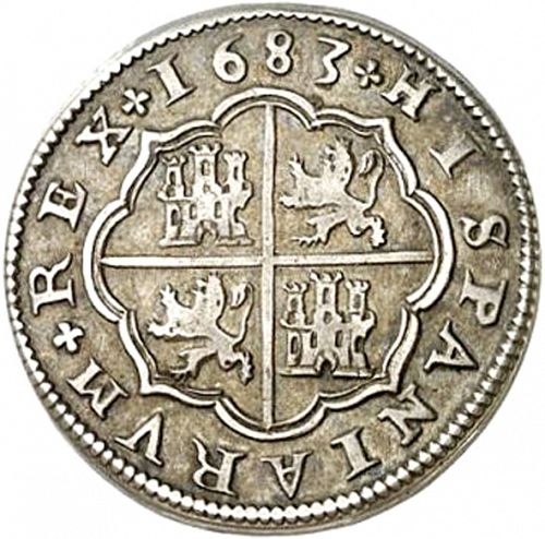 4 Reales Reverse Image minted in SPAIN in 1683BR (1665-00  -  CARLOS II)  - The Coin Database