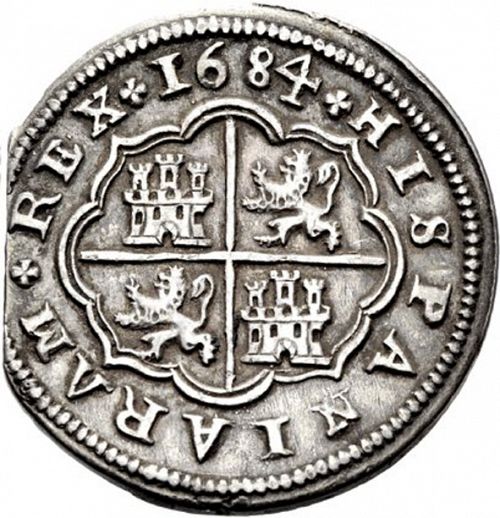 4 Reales Reverse Image minted in SPAIN in 1684BR (1665-00  -  CARLOS II)  - The Coin Database