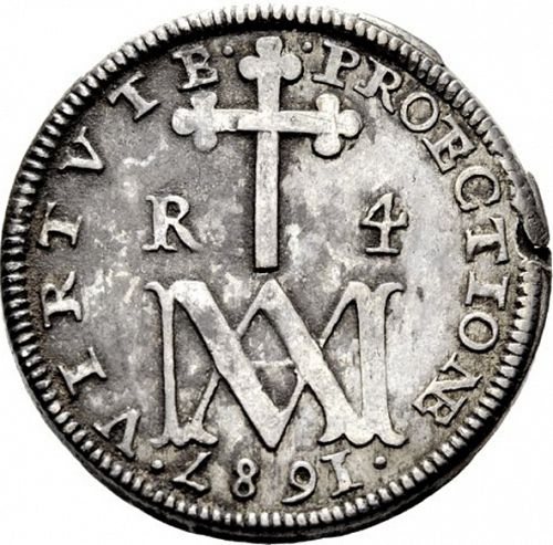 4 Reales Reverse Image minted in SPAIN in 1687BR (1665-00  -  CARLOS II)  - The Coin Database