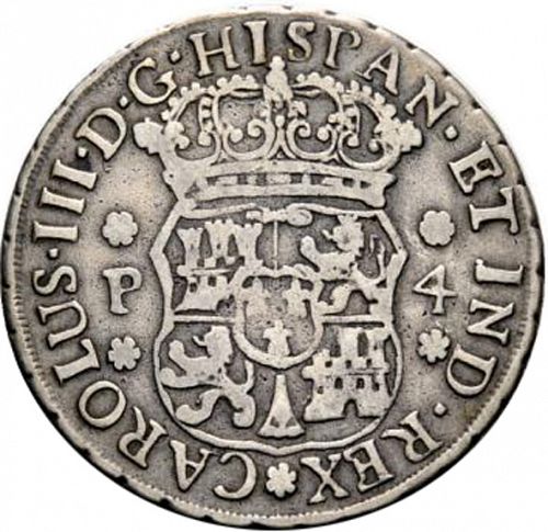 4 Reales Obverse Image minted in SPAIN in 1760P (1759-88  -  CARLOS III)  - The Coin Database