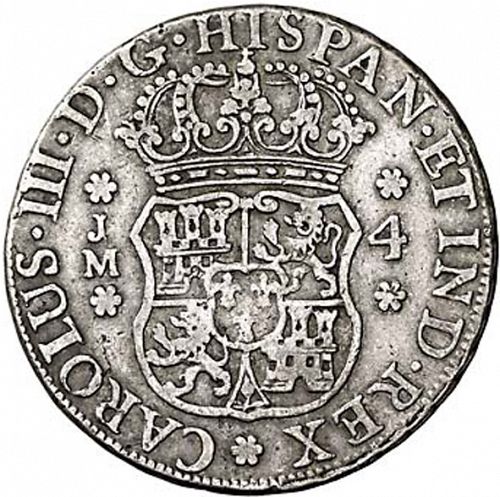 4 Reales Obverse Image minted in SPAIN in 1761JM (1759-88  -  CARLOS III)  - The Coin Database