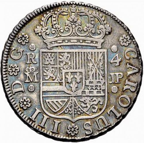 4 Reales Obverse Image minted in SPAIN in 1761JP (1759-88  -  CARLOS III)  - The Coin Database