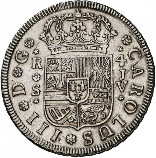 4 Reales Obverse Image minted in SPAIN in 1761JV (1759-88  -  CARLOS III)  - The Coin Database