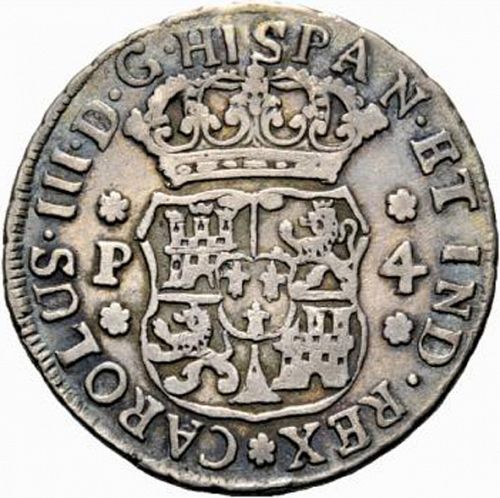 4 Reales Obverse Image minted in SPAIN in 1763P (1759-88  -  CARLOS III)  - The Coin Database