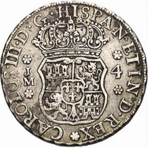 4 Reales Obverse Image minted in SPAIN in 1765JM (1759-88  -  CARLOS III)  - The Coin Database