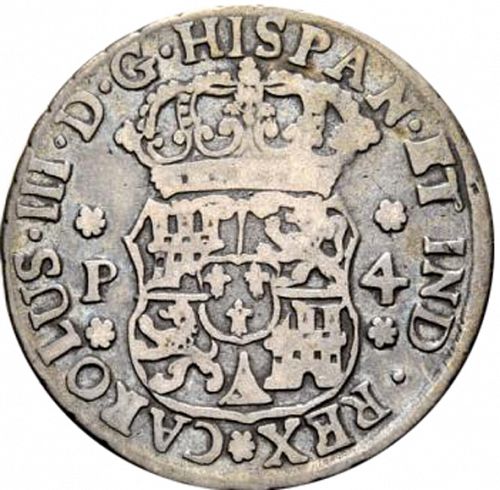 4 Reales Obverse Image minted in SPAIN in 1766P (1759-88  -  CARLOS III)  - The Coin Database