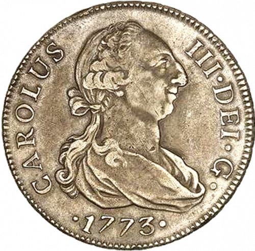 4 Reales Obverse Image minted in SPAIN in 1773CF (1759-88  -  CARLOS III)  - The Coin Database
