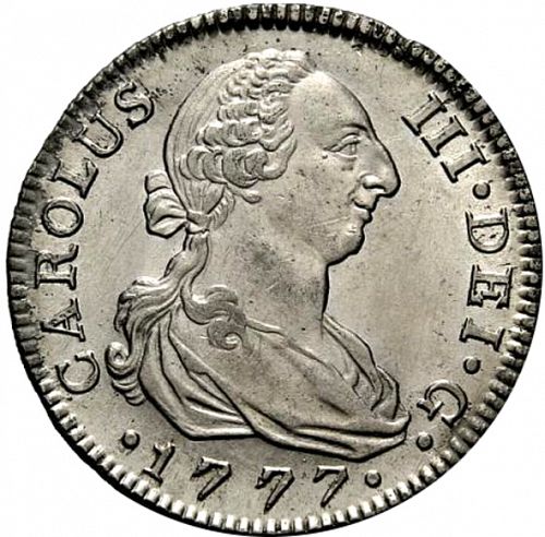 4 Reales Obverse Image minted in SPAIN in 1777PJ (1759-88  -  CARLOS III)  - The Coin Database