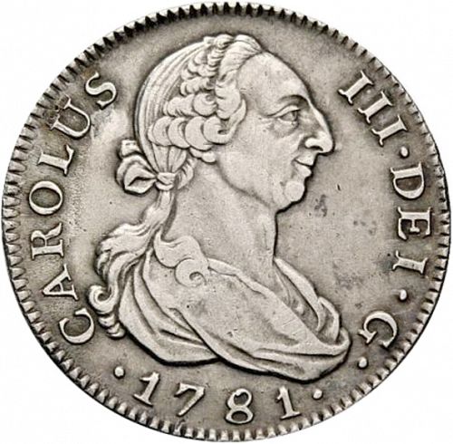 4 Reales Obverse Image minted in SPAIN in 1781PJ (1759-88  -  CARLOS III)  - The Coin Database
