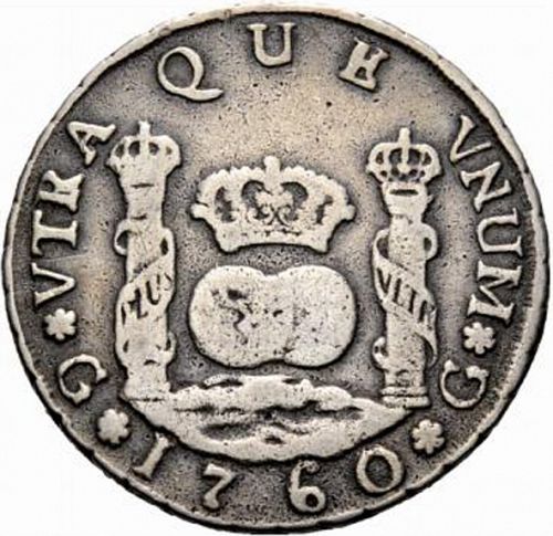 4 Reales Reverse Image minted in SPAIN in 1760P (1759-88  -  CARLOS III)  - The Coin Database