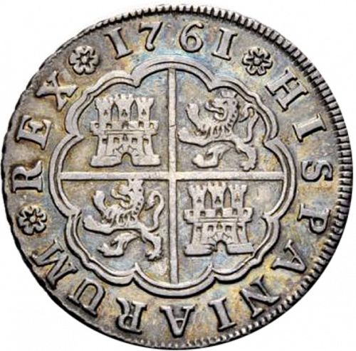 4 Reales Reverse Image minted in SPAIN in 1761JP (1759-88  -  CARLOS III)  - The Coin Database