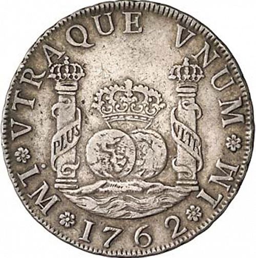 4 Reales Reverse Image minted in SPAIN in 1762JM (1759-88  -  CARLOS III)  - The Coin Database