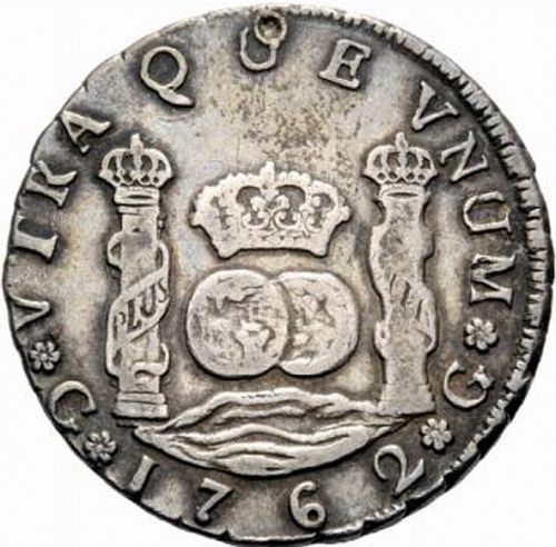 4 Reales Reverse Image minted in SPAIN in 1762P (1759-88  -  CARLOS III)  - The Coin Database