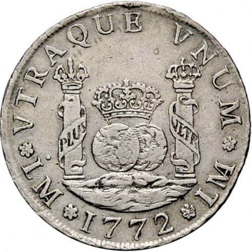 4 Reales Reverse Image minted in SPAIN in 1772JM (1759-88  -  CARLOS III)  - The Coin Database