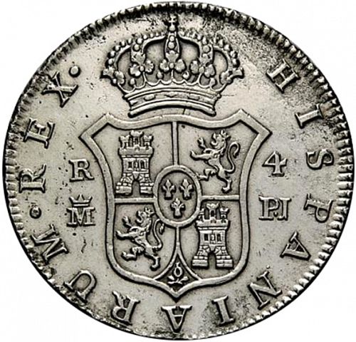 4 Reales Reverse Image minted in SPAIN in 1775PJ (1759-88  -  CARLOS III)  - The Coin Database
