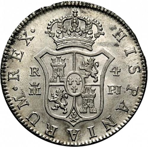 4 Reales Reverse Image minted in SPAIN in 1777PJ (1759-88  -  CARLOS III)  - The Coin Database