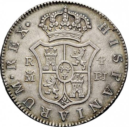 4 Reales Reverse Image minted in SPAIN in 1779PJ (1759-88  -  CARLOS III)  - The Coin Database