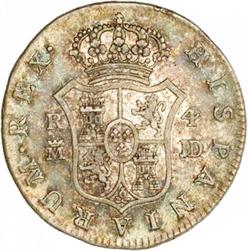4 Reales Reverse Image minted in SPAIN in 1784JD (1759-88  -  CARLOS III)  - The Coin Database