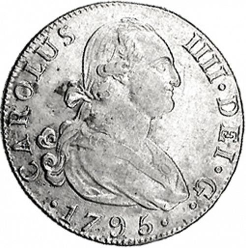 4 Reales Obverse Image minted in SPAIN in 1795MF (1788-08  -  CARLOS IV)  - The Coin Database