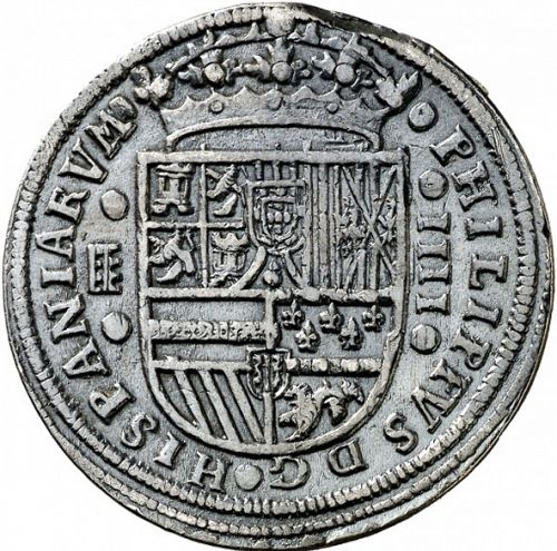 4 Reales Obverse Image minted in SPAIN in 1587 (1556-98  -  FELIPE II)  - The Coin Database
