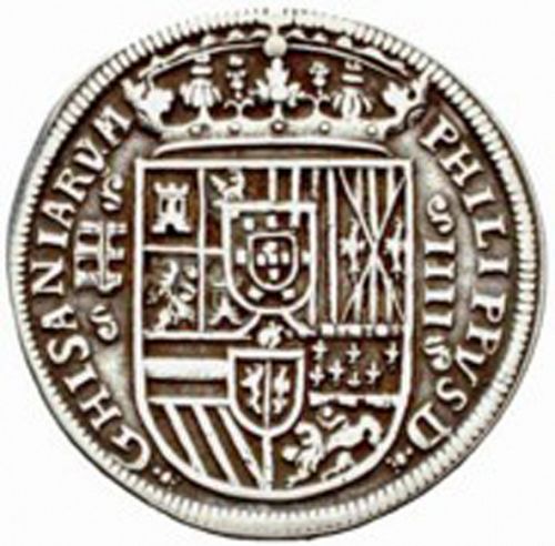 4 Reales Obverse Image minted in SPAIN in 1589 (1556-98  -  FELIPE II)  - The Coin Database