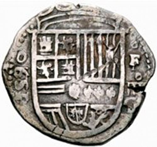 4 Reales Obverse Image minted in SPAIN in 1590F (1556-98  -  FELIPE II)  - The Coin Database