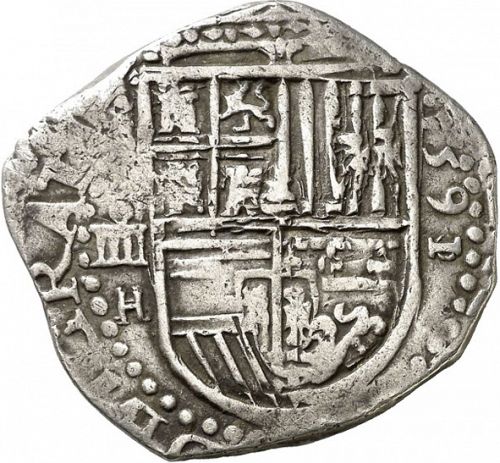 4 Reales Obverse Image minted in SPAIN in 1591H (1556-98  -  FELIPE II)  - The Coin Database