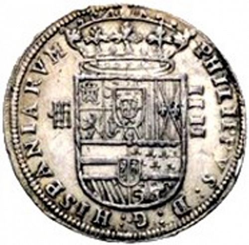 4 Reales Obverse Image minted in SPAIN in 1591 (1556-98  -  FELIPE II)  - The Coin Database