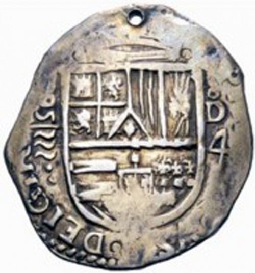 4 Reales Obverse Image minted in SPAIN in 1595D (1556-98  -  FELIPE II)  - The Coin Database