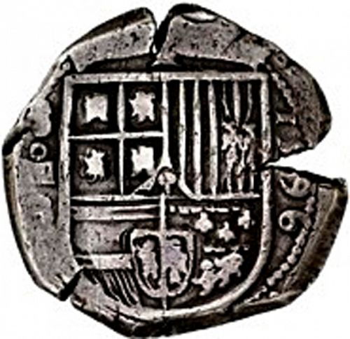 4 Reales Obverse Image minted in SPAIN in 1596B (1556-98  -  FELIPE II)  - The Coin Database
