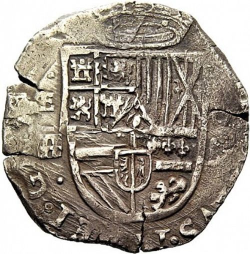4 Reales Obverse Image minted in SPAIN in 1596FE (1556-98  -  FELIPE II)  - The Coin Database