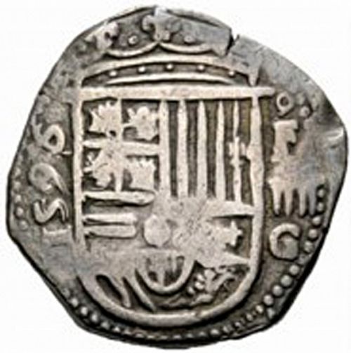 4 Reales Obverse Image minted in SPAIN in 1596F (1556-98  -  FELIPE II)  - The Coin Database