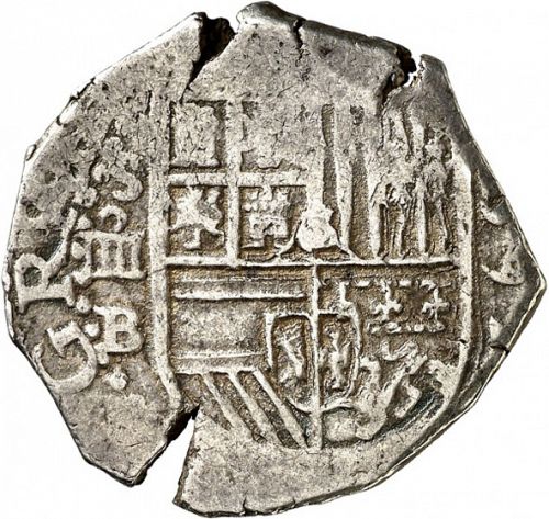 4 Reales Obverse Image minted in SPAIN in 1597B (1556-98  -  FELIPE II)  - The Coin Database