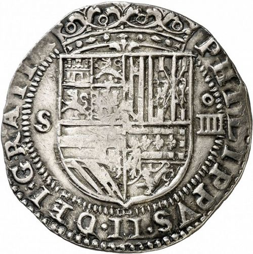 4 Reales Obverse Image minted in SPAIN in ND/DD (1556-98  -  FELIPE II)  - The Coin Database