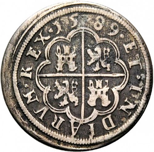 4 Reales Reverse Image minted in SPAIN in 1589 (1556-98  -  FELIPE II)  - The Coin Database